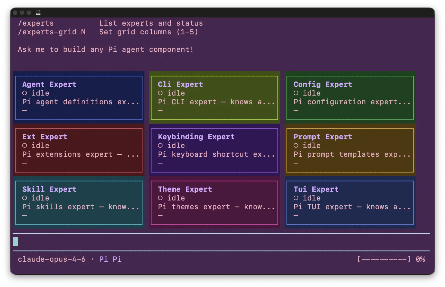 Pi spawning Pi - meta-agent creating and configuring sub-agents programmatically